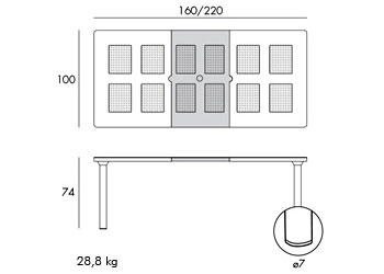 Размер стола Libeccio