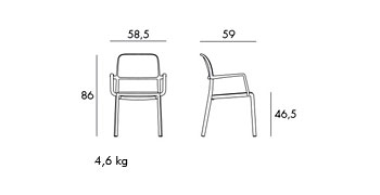 Размер кресла Riva